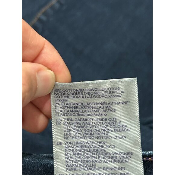 NYDJ Marilyn Straight Denim Jeans Blue Sz 12 Mid Rise Dark Wash Denim Cotton - Picture 8 of 10